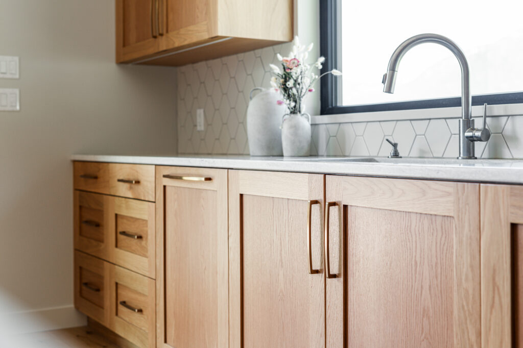 Caesarstone countertops and sink at Merlot Peak kitchen