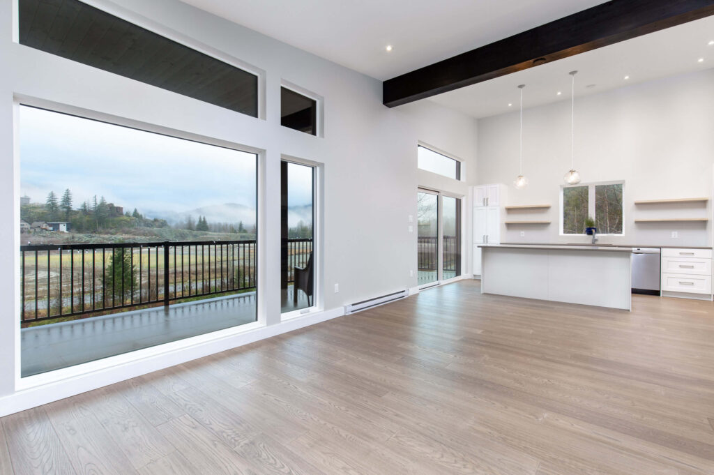 Living room Living room, sliding door and expansive window view